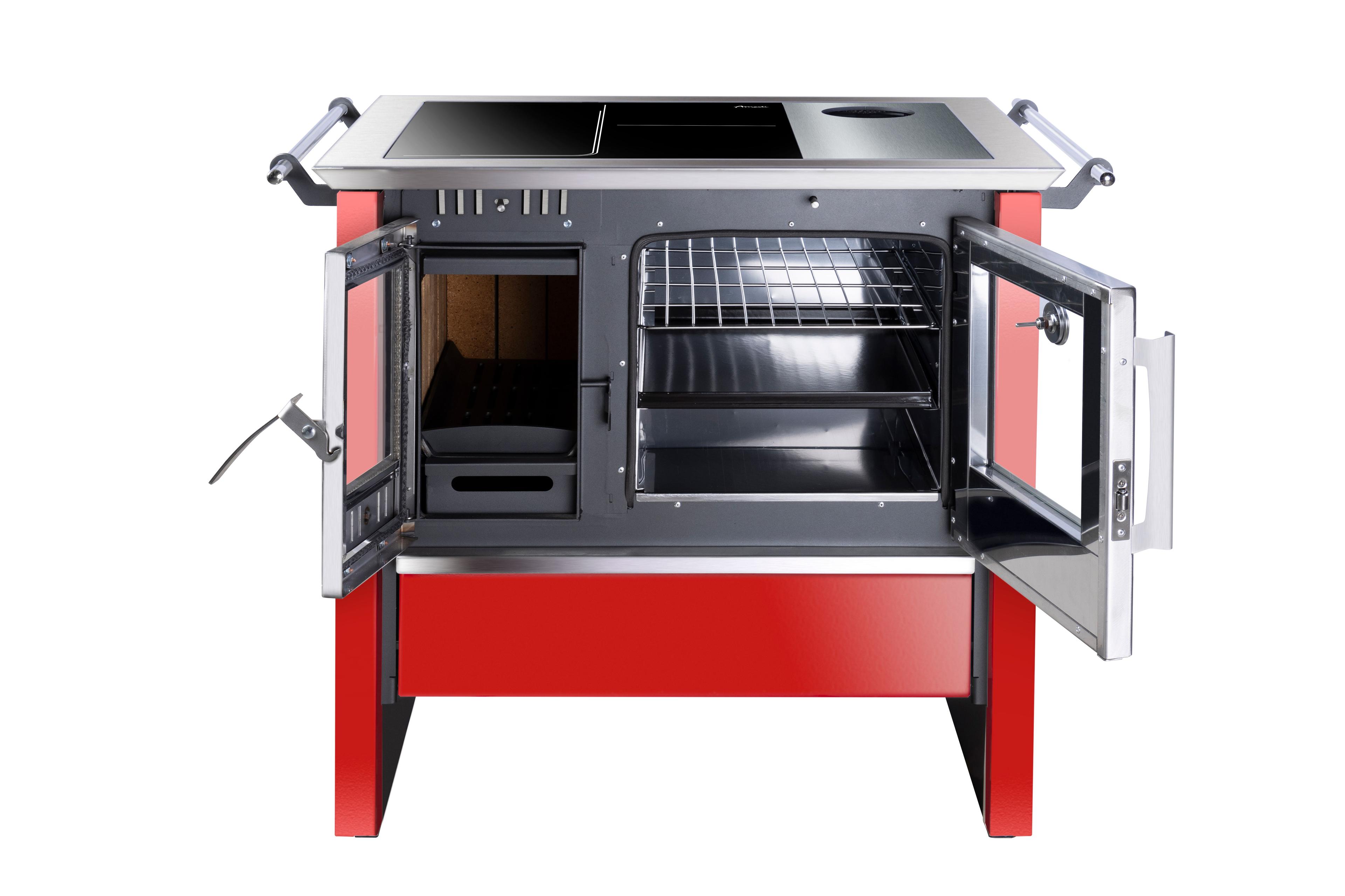 Cocina a Leña Amesti Allegra Roja Vitrox-2