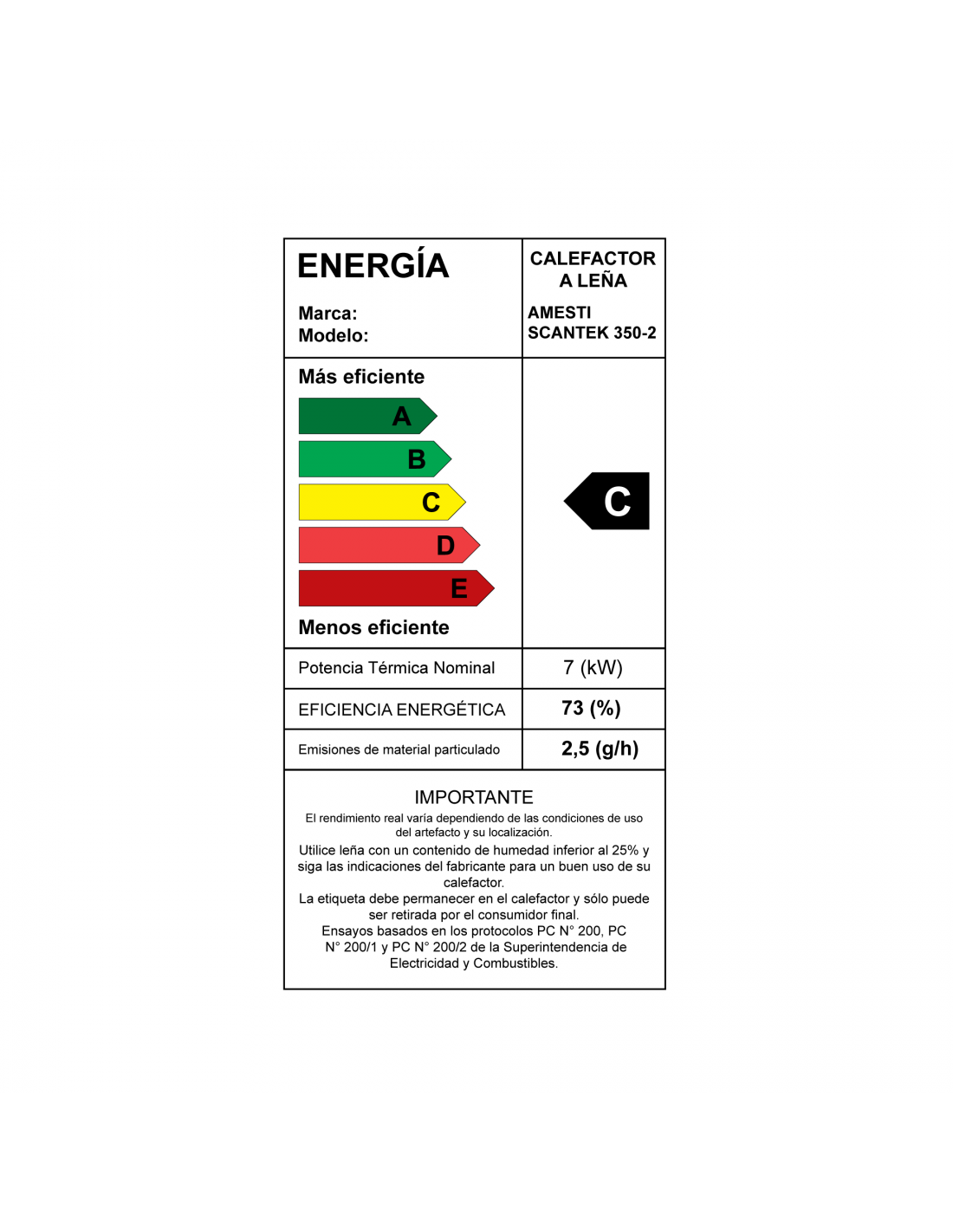 Calefactor a Leña Amesti Scantek 350-4