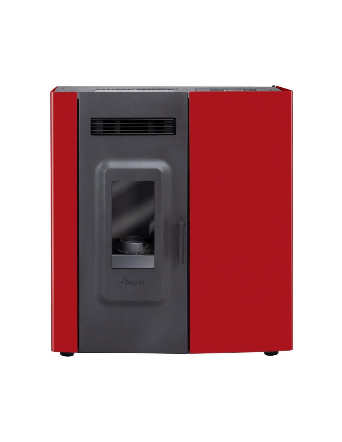 Estufa a pellet Slim 9000 Roja + Kit Inst. Techo-1