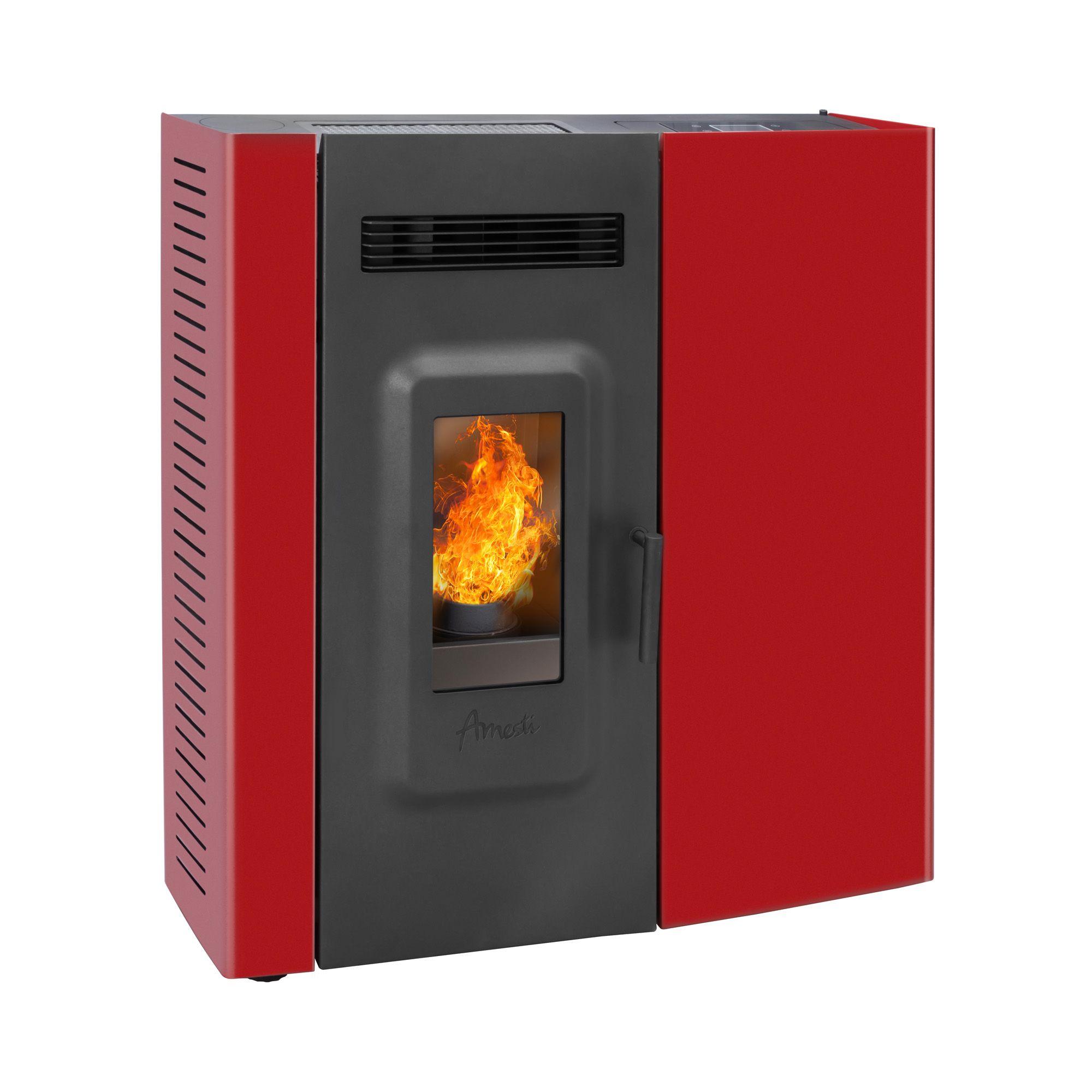 Estufa a pellet Slim 9000 Roja + Kit Inst. Techo-1