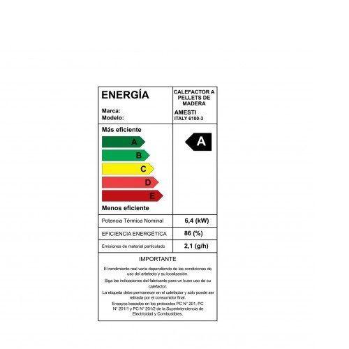 COMBO CALEFACTOR A PELLET ITALY 6100 NEGRA AMESTI +KIT PELLET MURO+ASPIRADORA CENIZAS-6