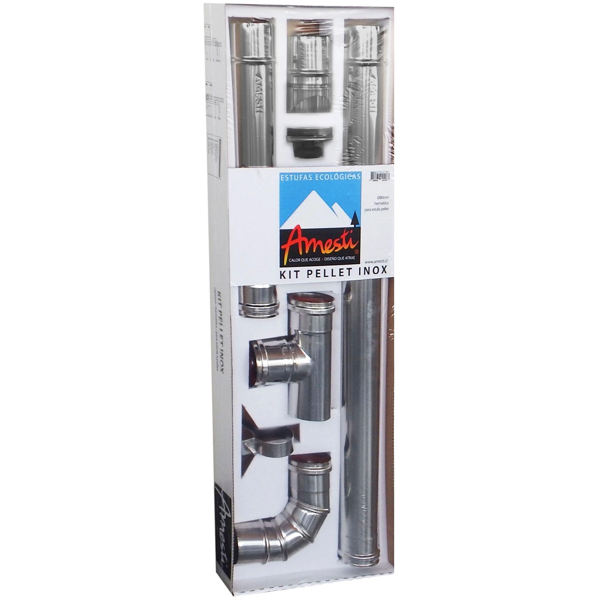 COMBO CALEFACTOR A PELLET ITALY 8100 NEGRO SAT AMESTI +KIT PELLET MURO-2