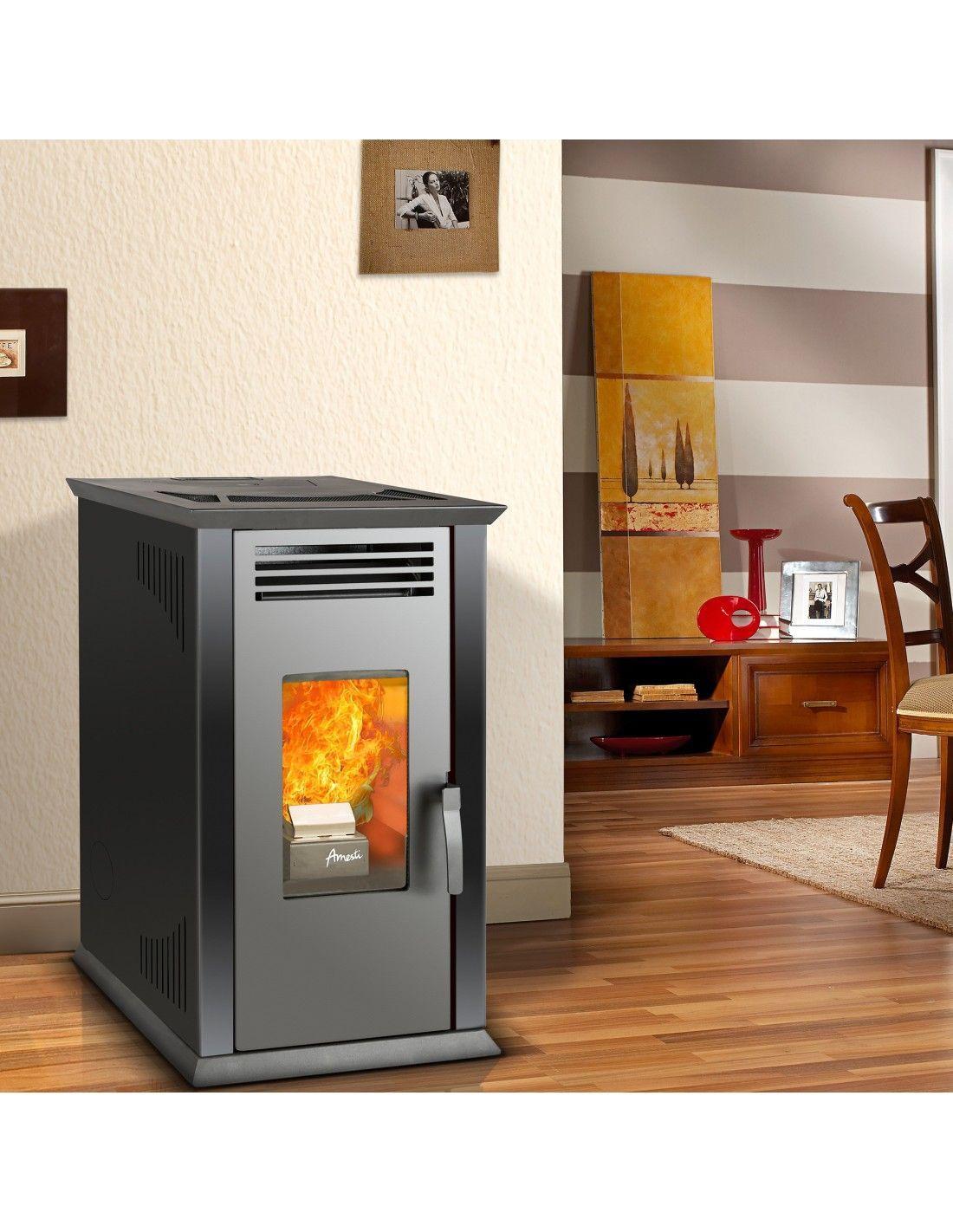 COMBO CALEFACTOR A PELLET ITALY 8100 NEGRO SAT AMESTI +KIT PELLET MURO-5