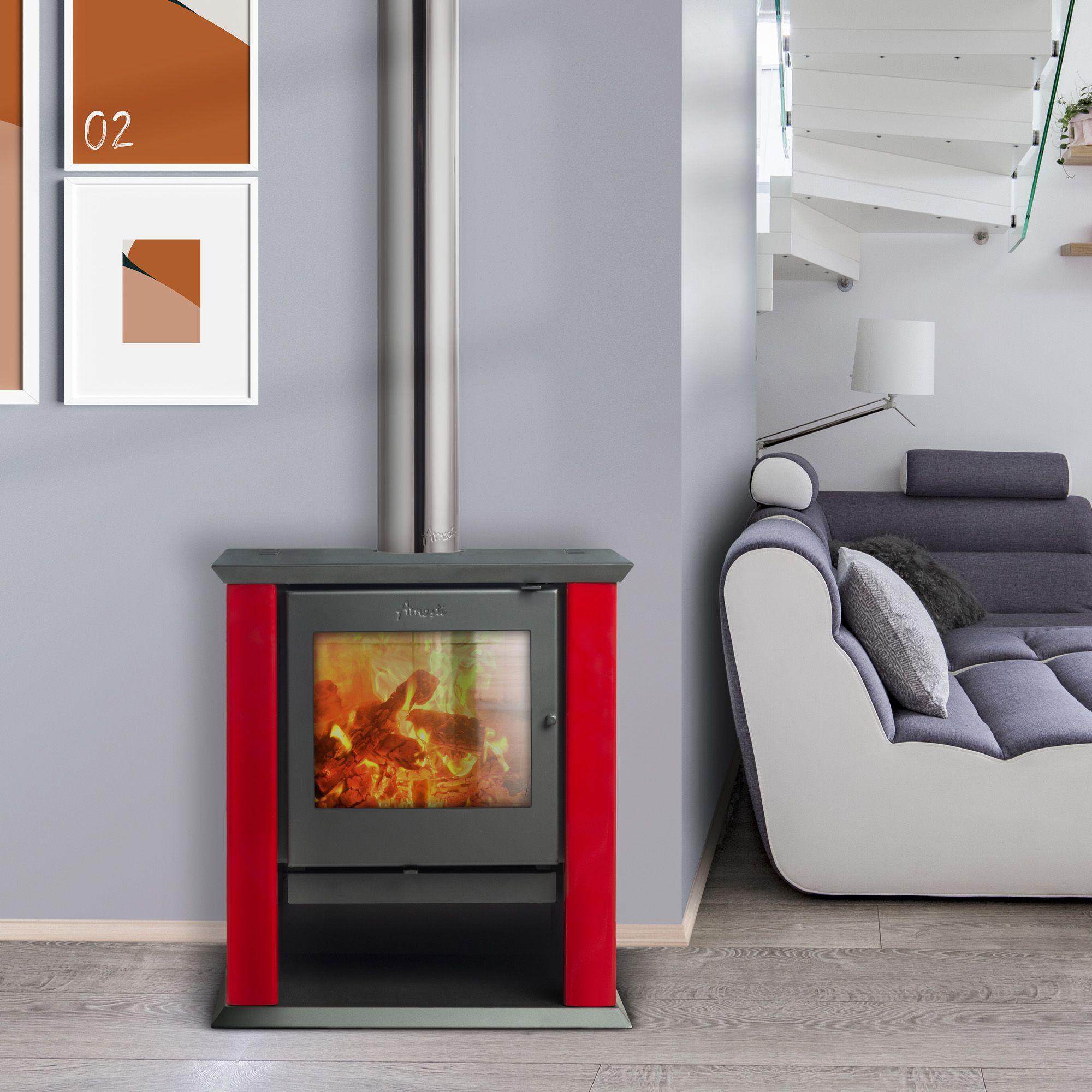 Calefactor a leña Amesti Classic 500 Roja-2