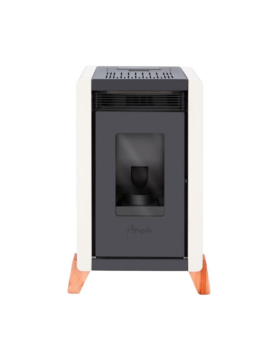 Estufa a pellet Bambu 6000 blanca Amesti-2