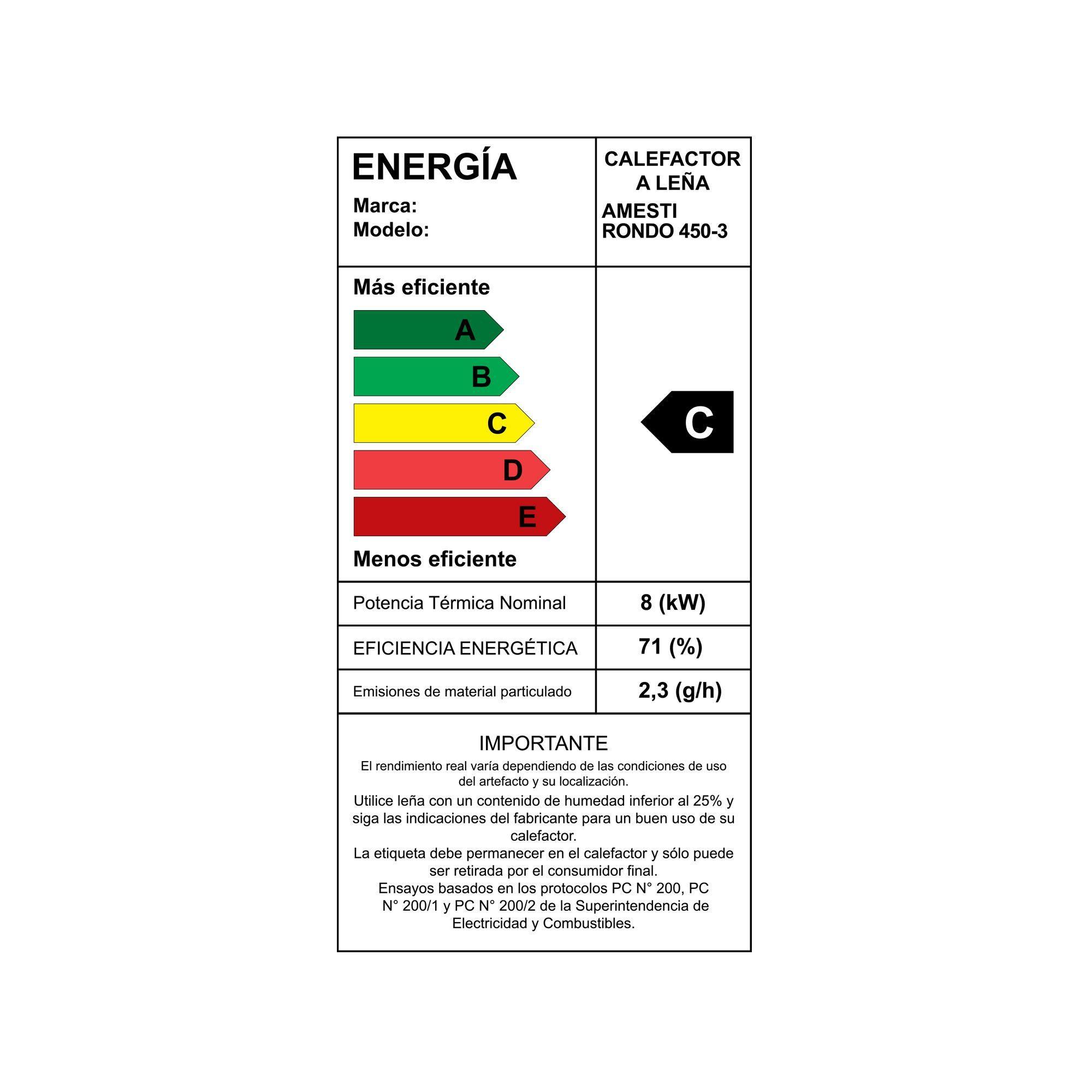 Calefactor a leña Amesti Rondo 450-7