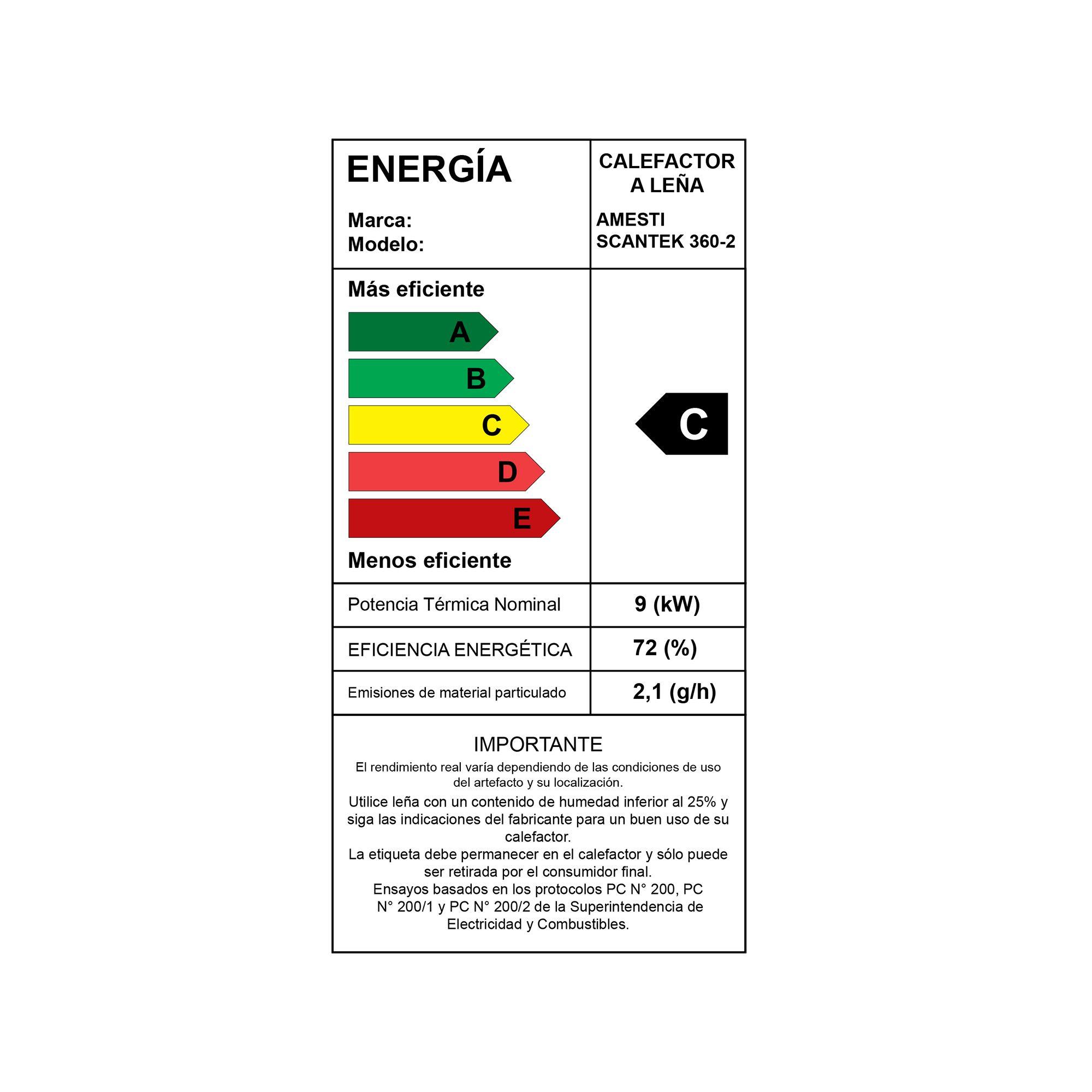 Estufa a leña SCANTEK 360 + Kit Instalación 6"-4