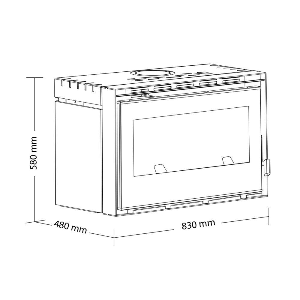 Chimenea a leña Amesti Inserto 800 palladio-2