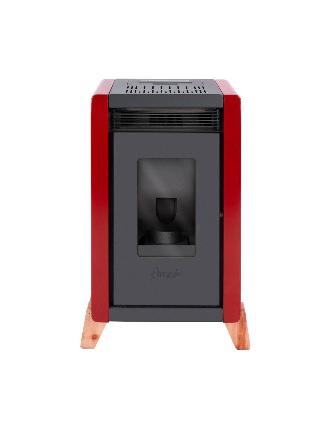 Estufa a pellet Bambu 6000 roja Amesti-3