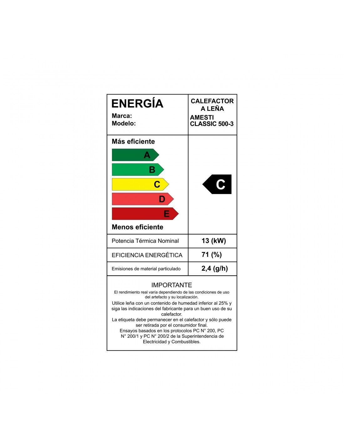 Estufa a leña Classic 500 Roja + Kit Instalación 6"-5