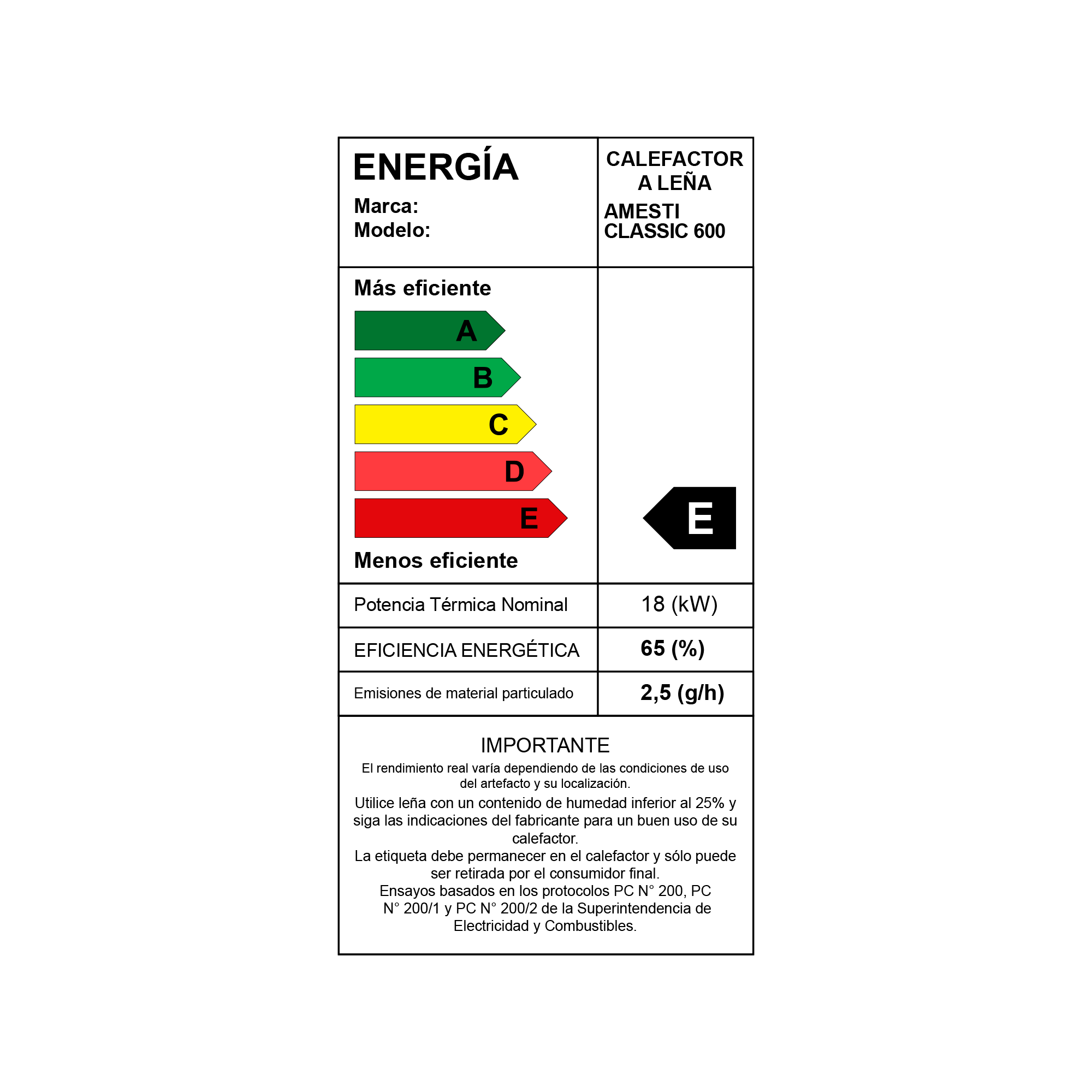 Estufa a Leña Classic 600 Roja Amesti + Kit Instalación 6"-4