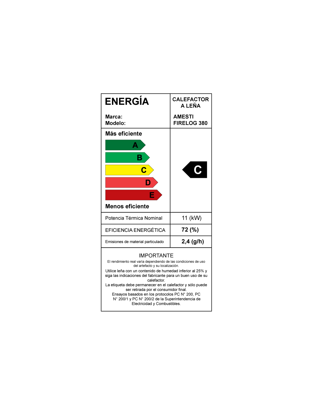 Estufa a Leña Firelog 380 Amesti-6