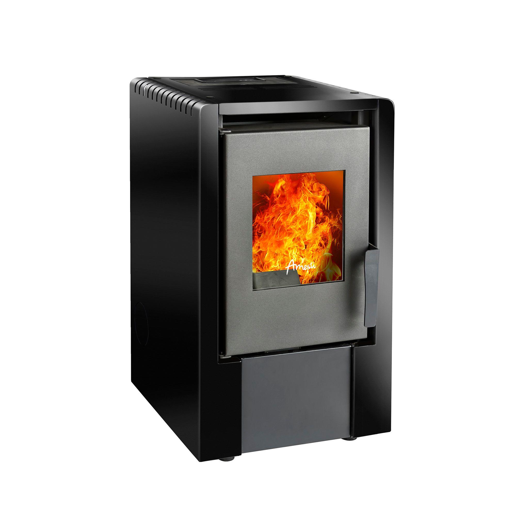 Estufa a pellet Italy 6100 Negra + Kit Inst. Techo-1