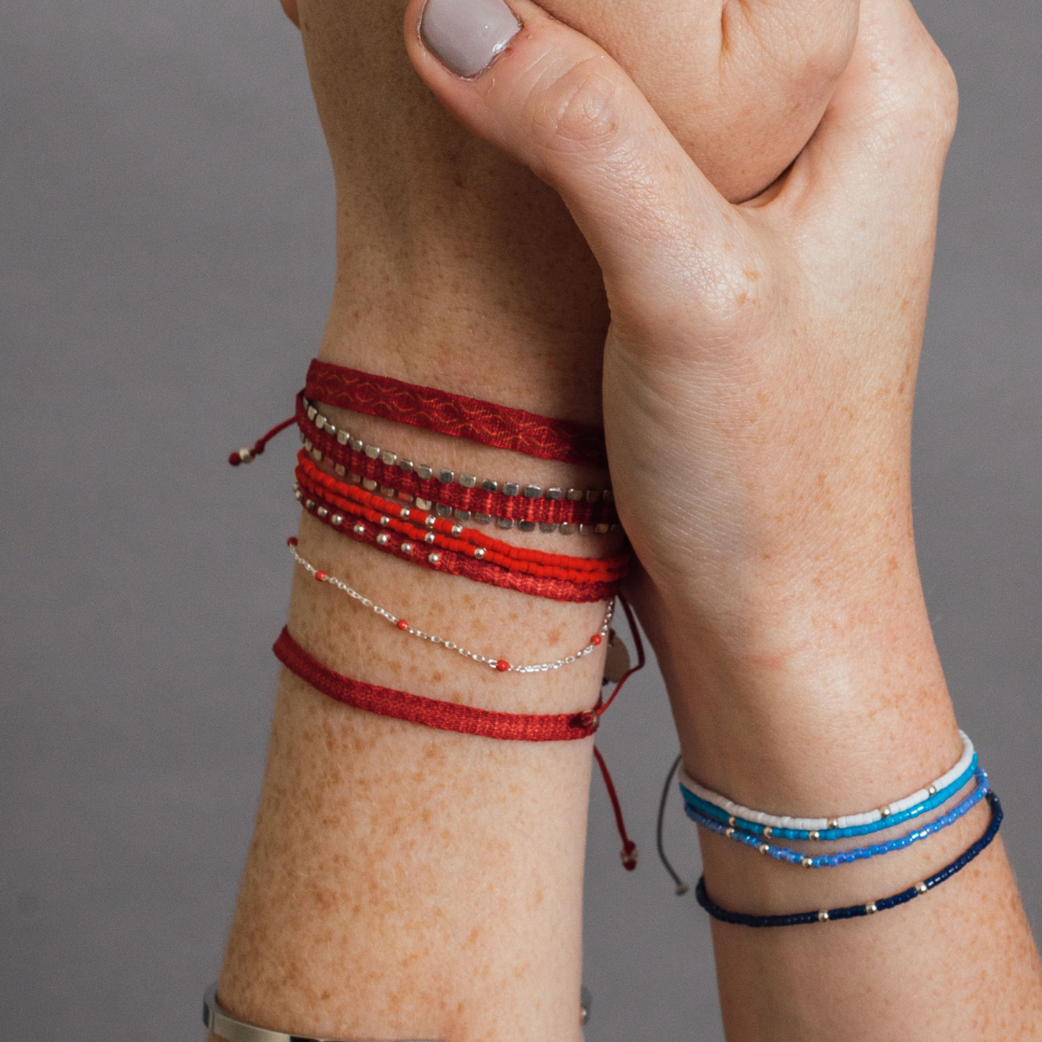 Pulsera Telar Ancha Roja-2