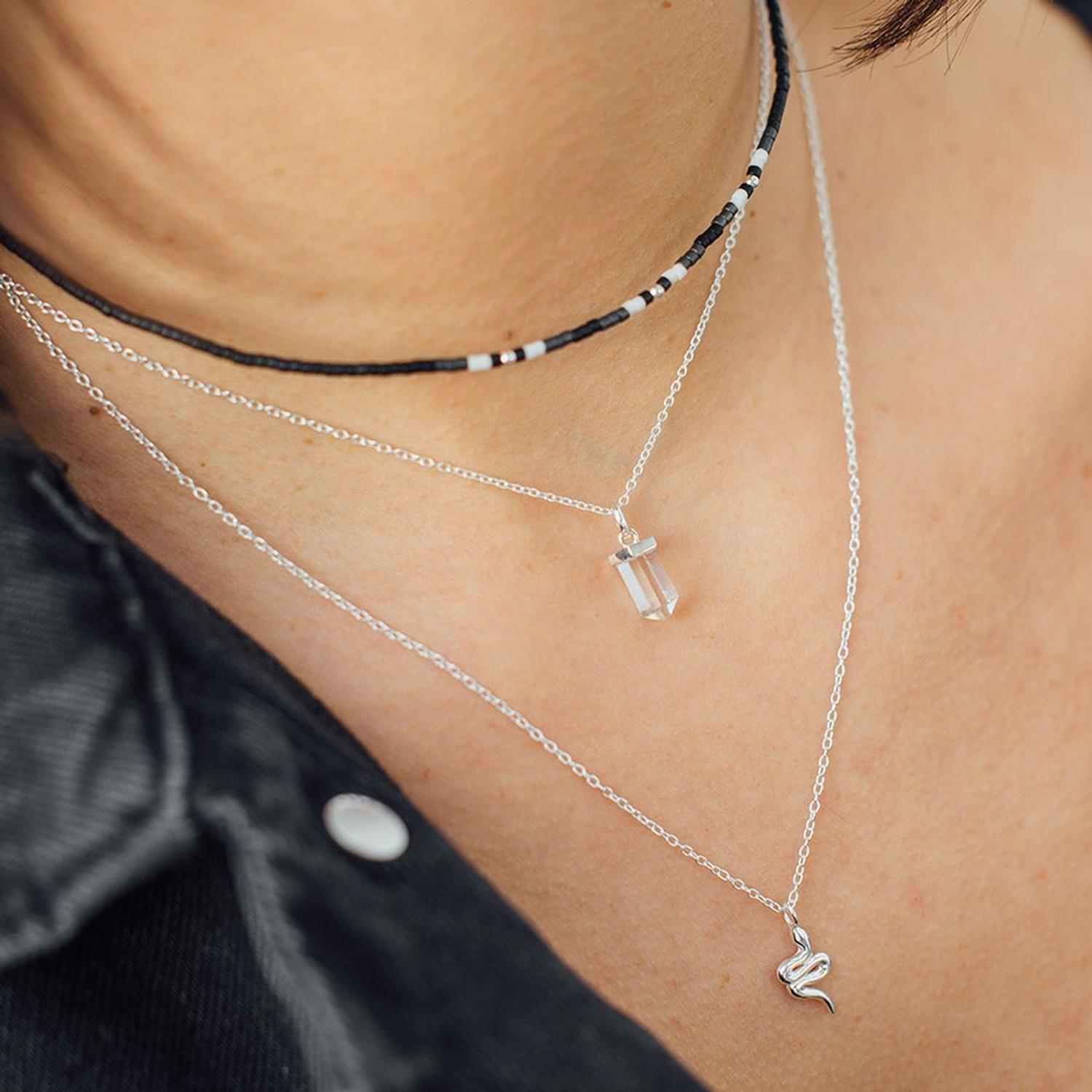 Choker Yanay con Mostacillas de Plata-2