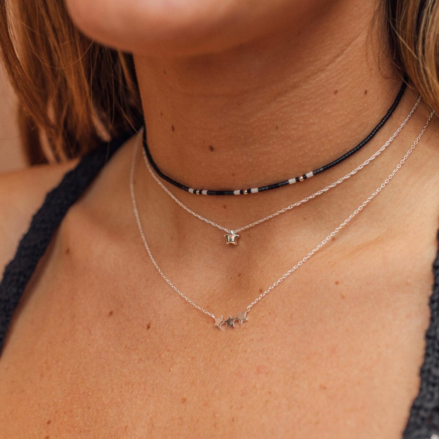 Choker Yanay con Mostacillas de Plata-4