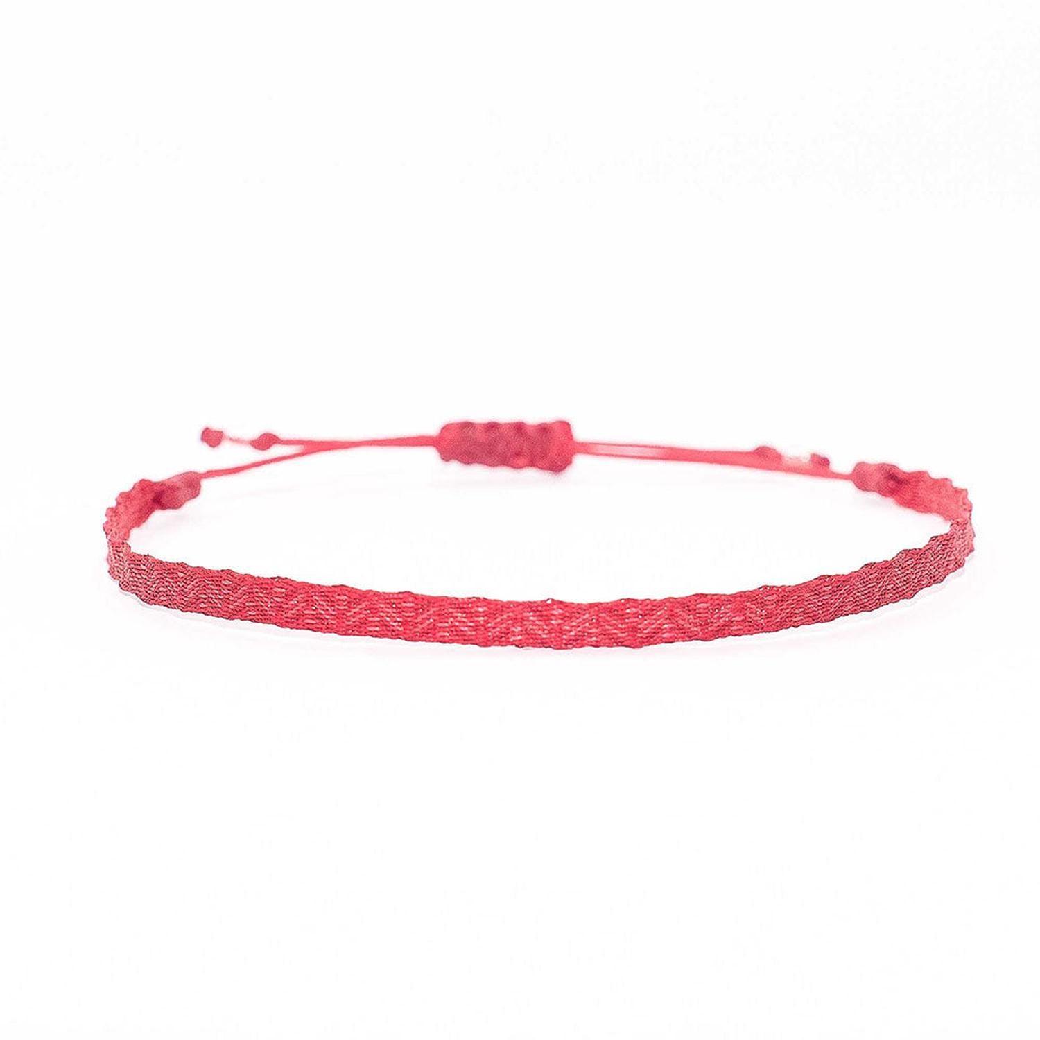 Pulsera Telar Fina Roja-0