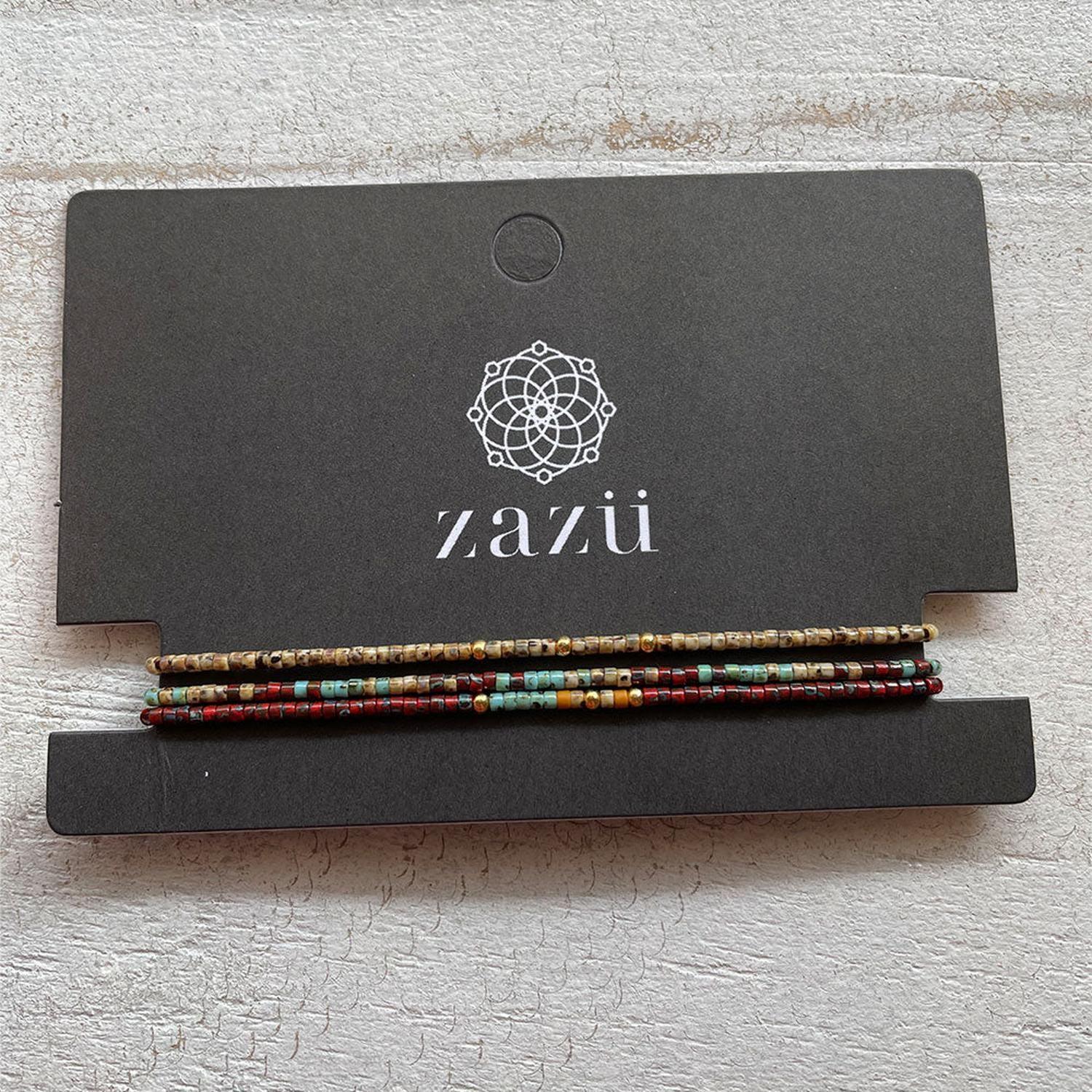 Pack Pulseras Picasso Rojas con Mostacillas Bañadas en Oro-2