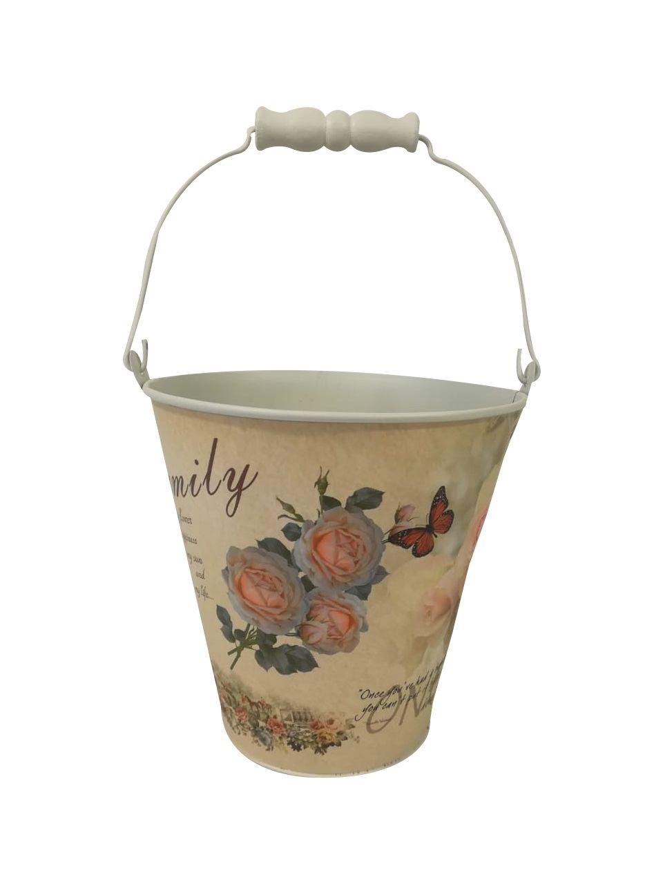 Balde Metálico Con Diseño-2