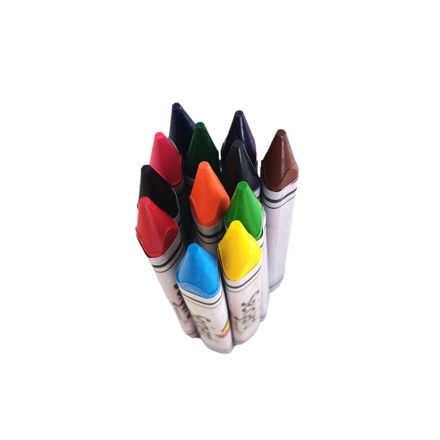 Lápices De Cera Triangulares 12 Colores-3
