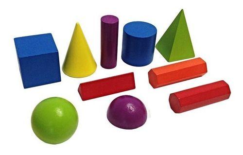 Cuerpos Geométricos De Madera 10 Piezas-0