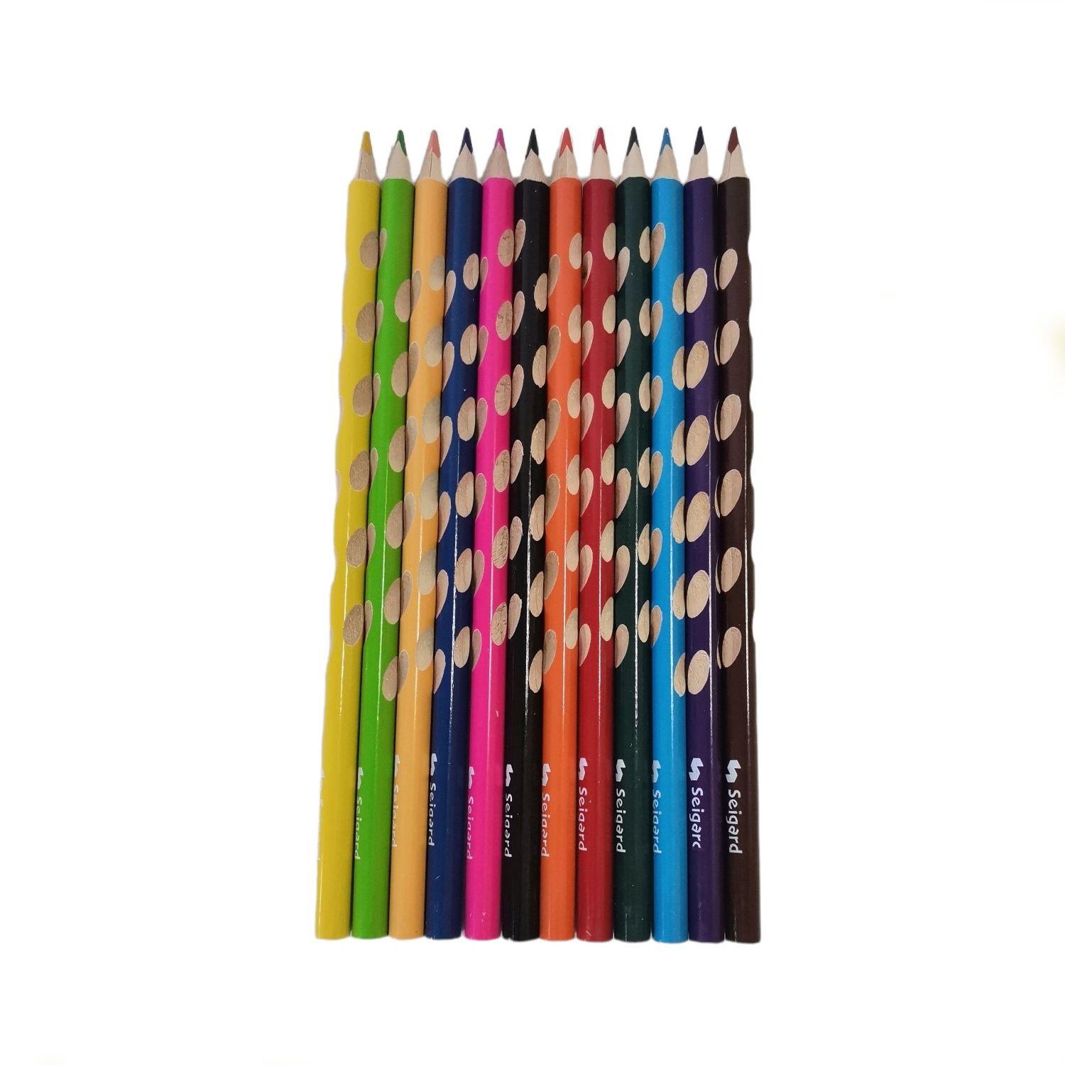 Set 12 Lápices De Colores Triangulares Con Hendiduras-2