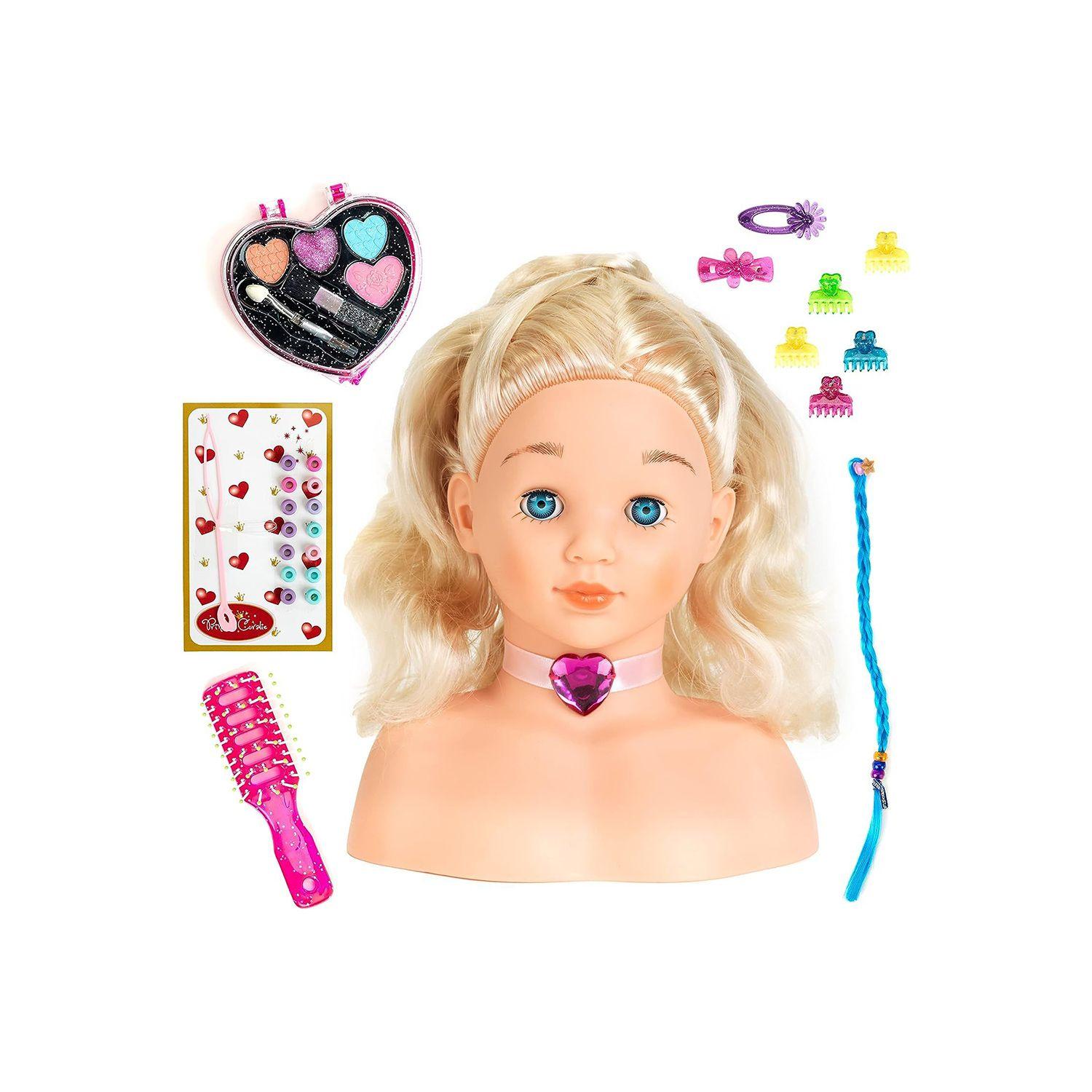 Muñeca con set de belleza para peinar y maquillar-0