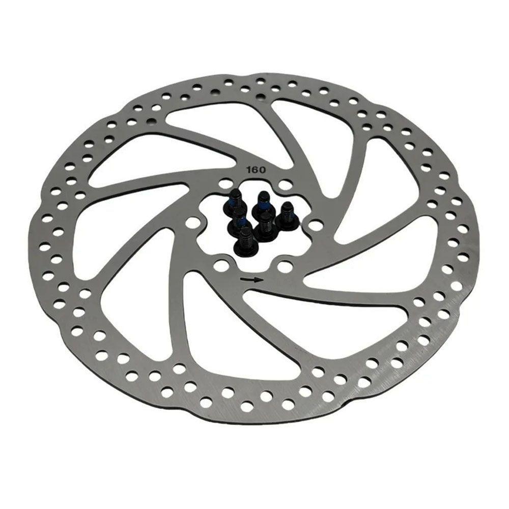 Disco de Freno Bicicleta 160mm 6 Hoyos Cromado-3