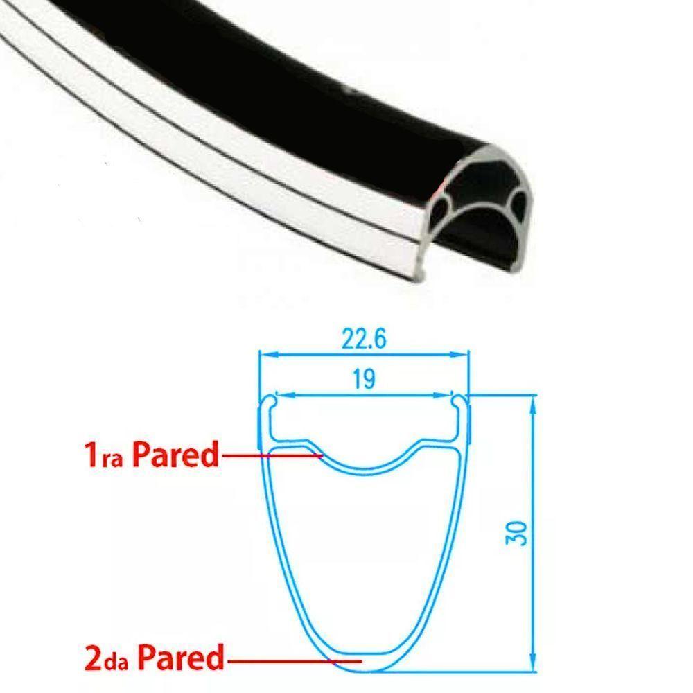 Aro 26 Doble Pared Aluminio 36H Negro E Bike-4