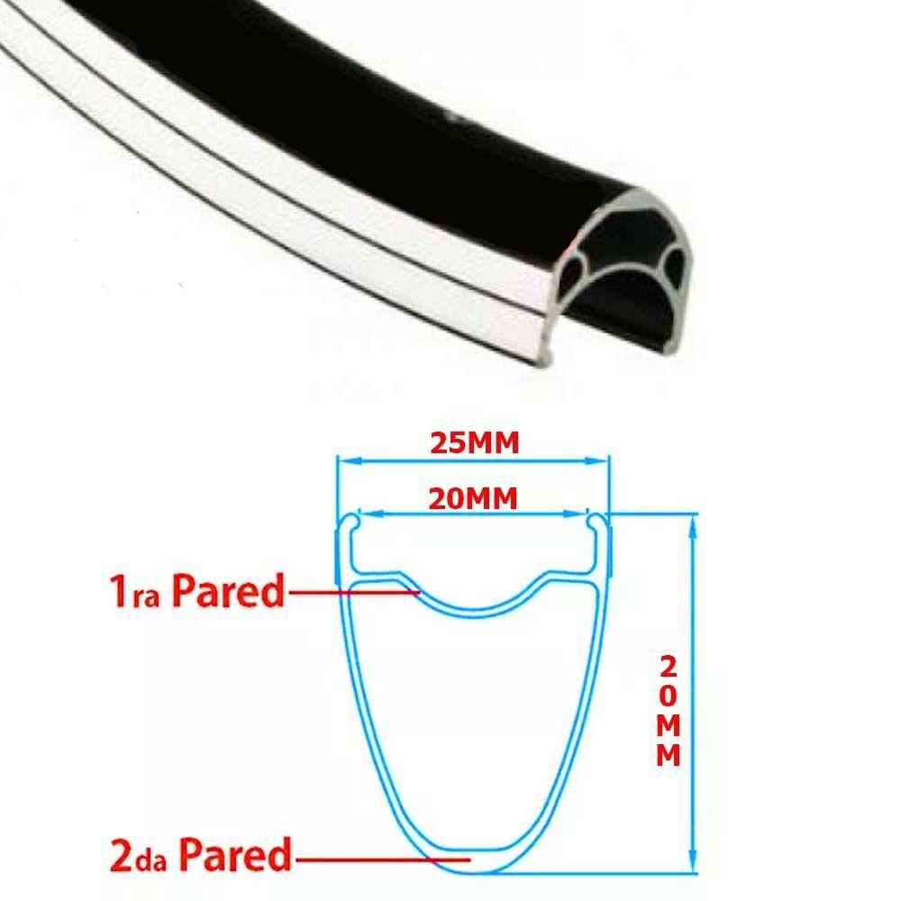 Aro 20 Doble Pared Aluminio 36H Negro E Bike-5
