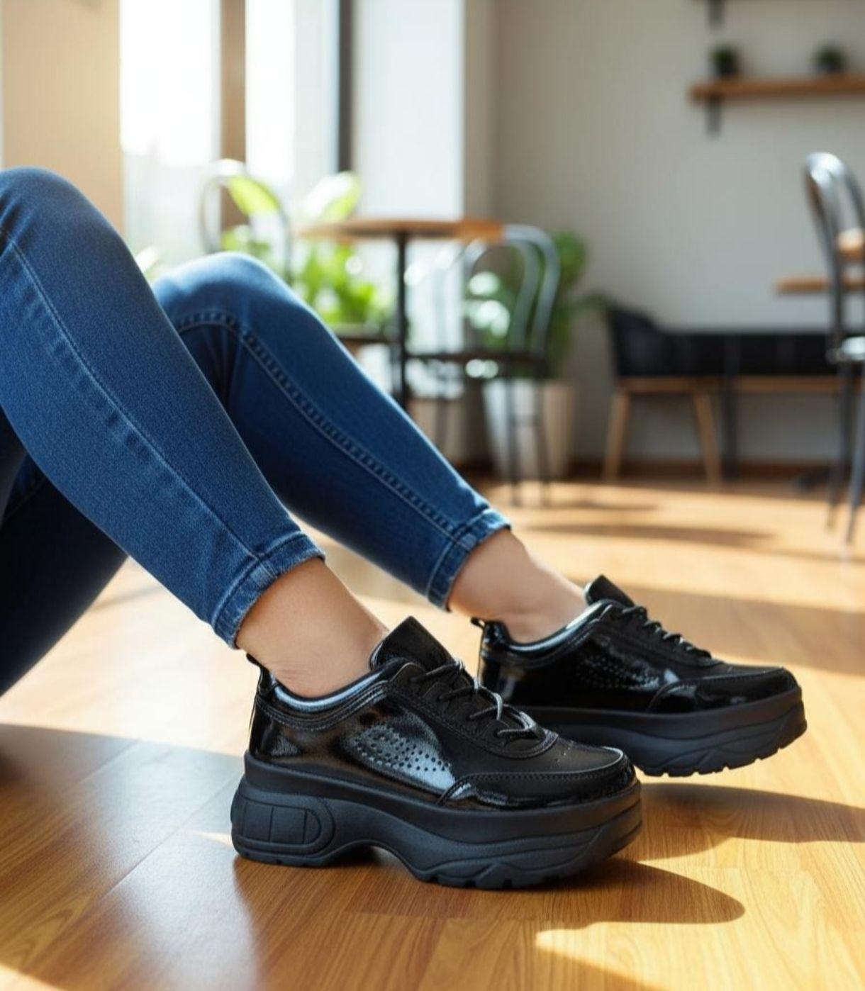 Zapatillas Mujer Charol Plataforma  M357-0
