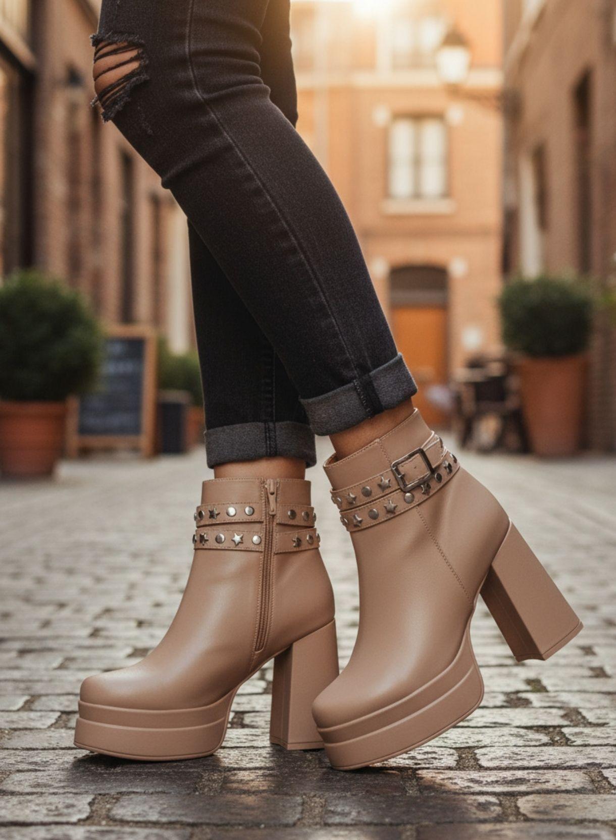 Botin Mujer color Caqui  M347-1