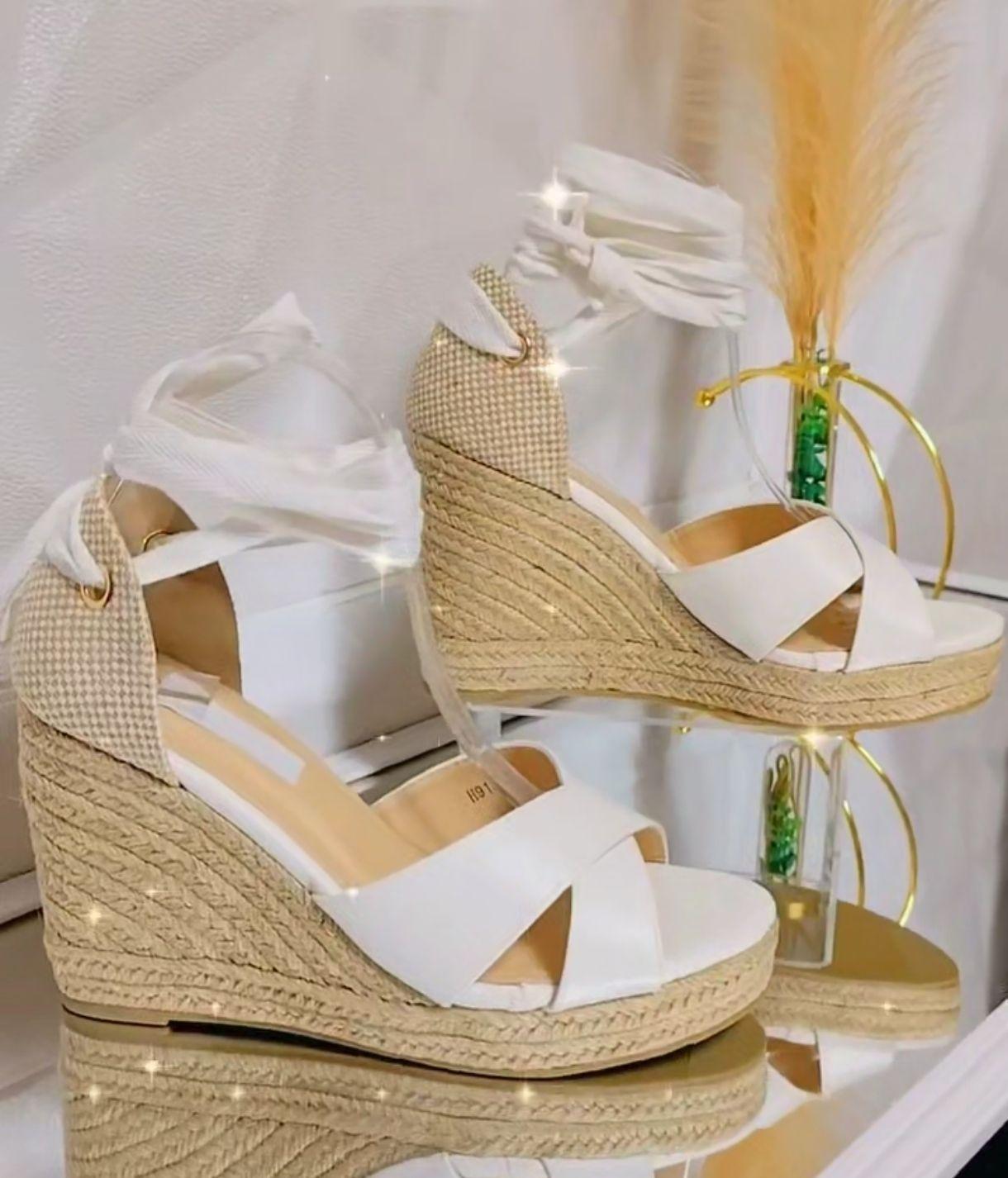 Sandalias Blancas Mujer con Plataforma M276-0