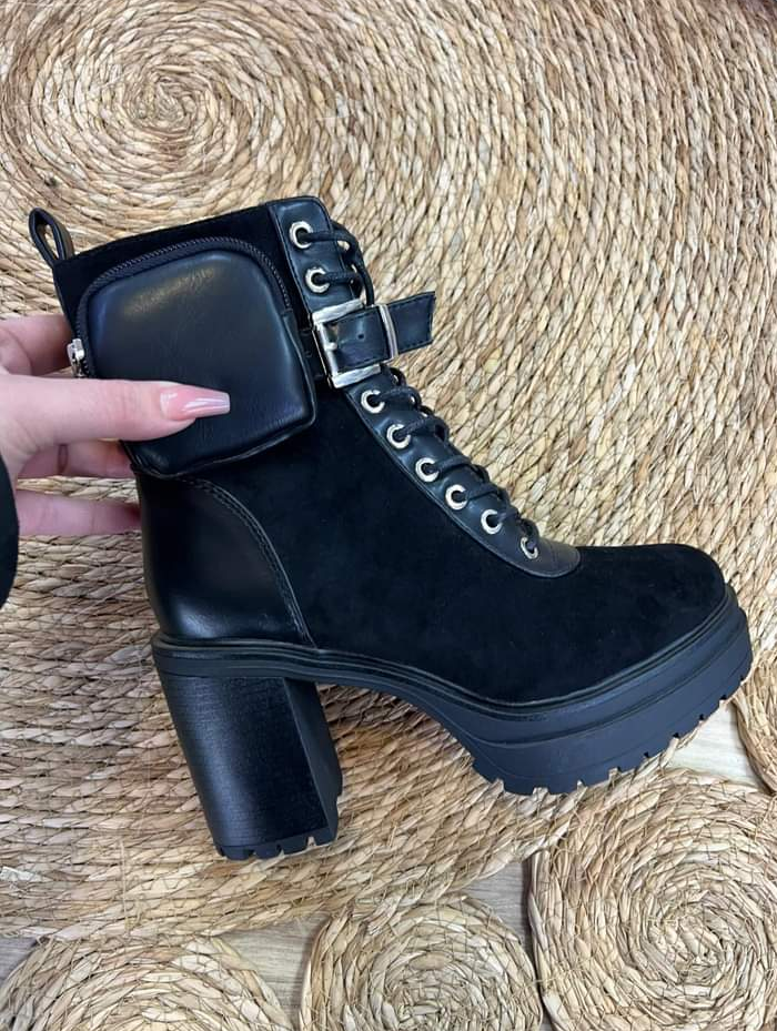 Botin Mujer en Gamuza Taco Alto M381-1