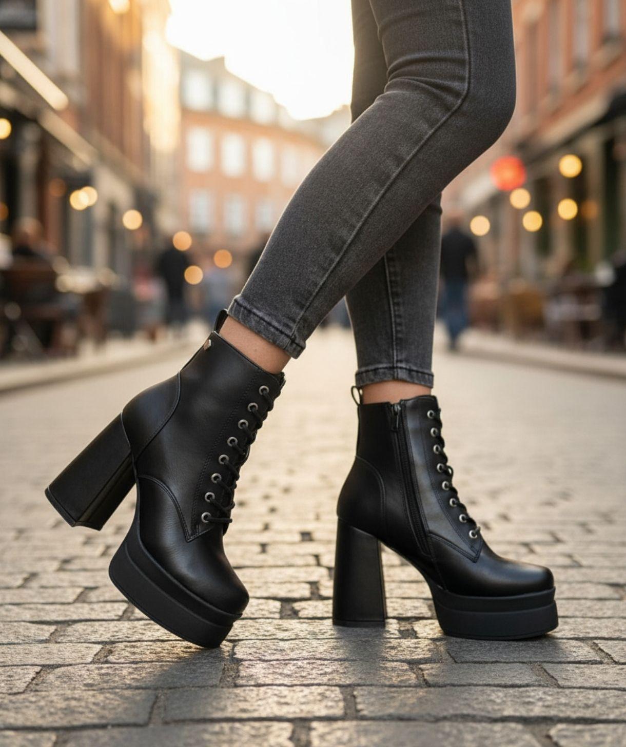 Botines Mujer Taco Alto con Plataforma M481-0