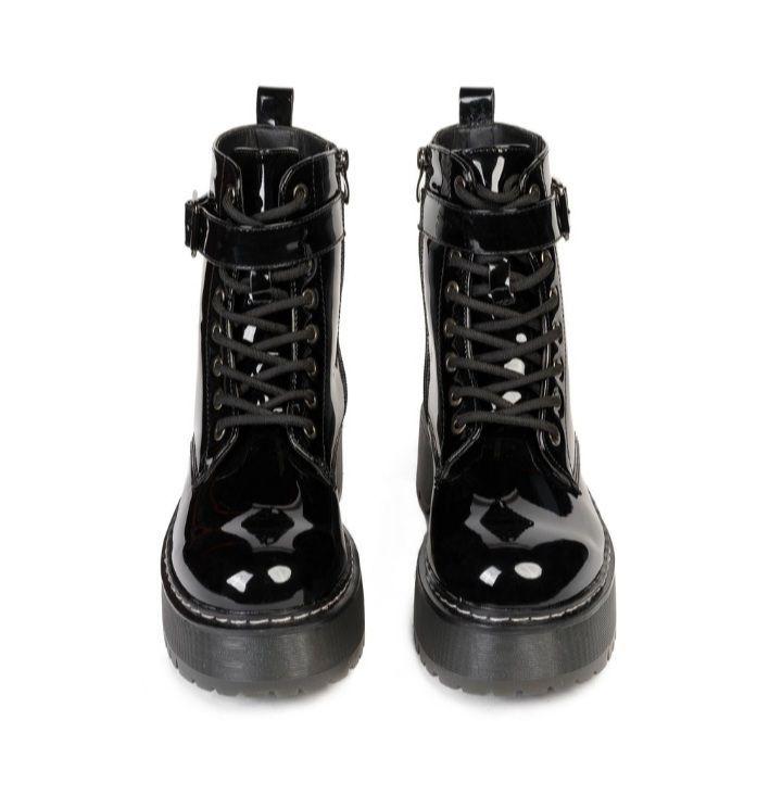 Botin Mujer Negro Charol   M383-2