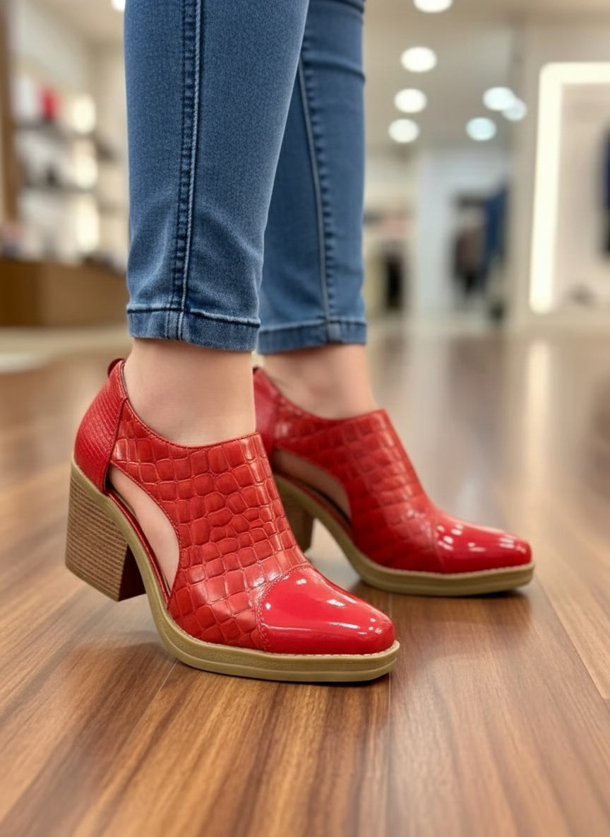 Botín Rojo Camperos  Para Dama   M533-0