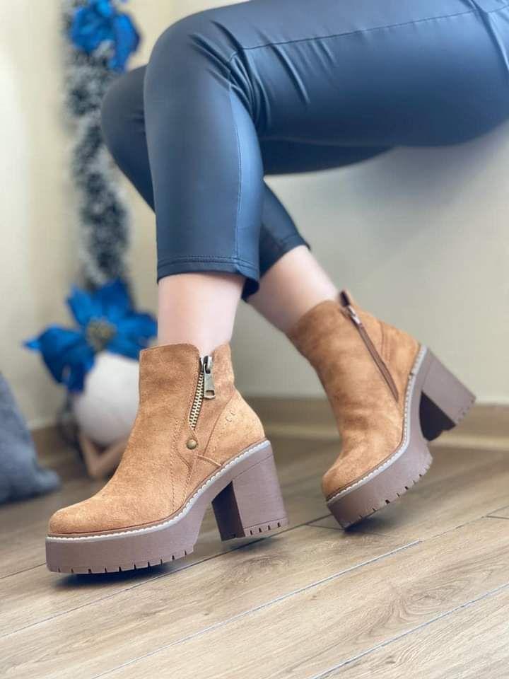 Botin Mujer color Camel en Gamuza M255-1