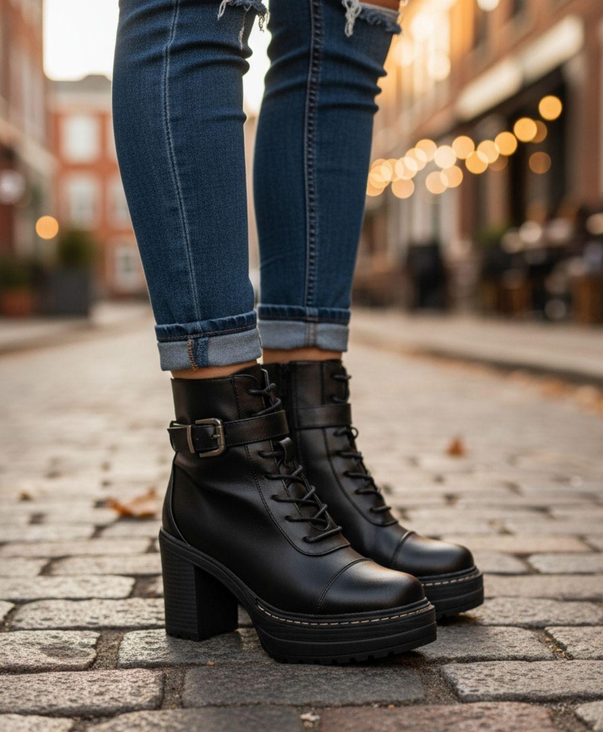 Botín Mujer Taco Medio con Plataforma M483-1