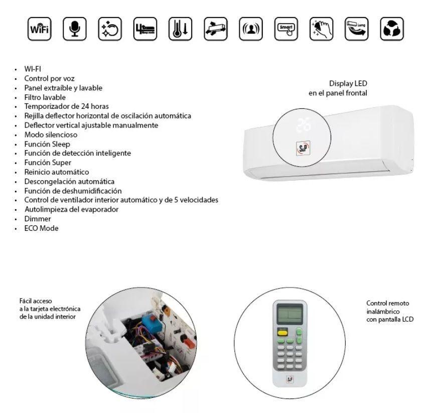 Aire Acondicionado 12000BTU inverter con wifi R410a Soler & Palau-2