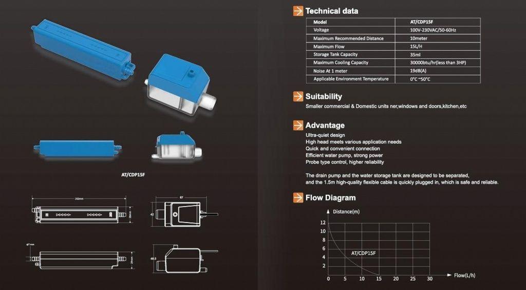 Bomba de condensado mini Blue tipo lapiz ABLTEK-2