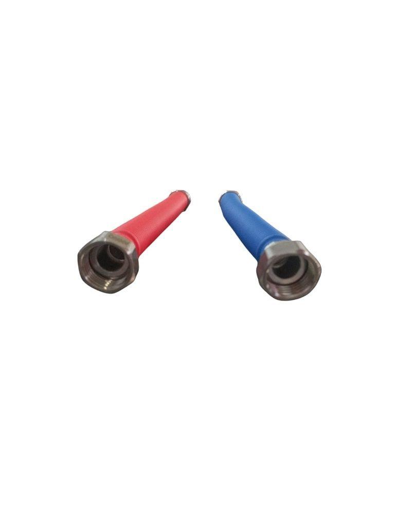 Kit Conexion Flexible Extensible FM 1/2" 25-50CM AC Inox Cubierta PVC Rojo - Azul Calefacción ANWO-1