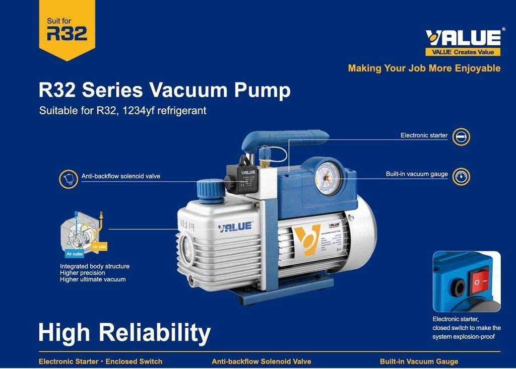 Bomba de Vacio 2 5 CFM 1 Etapa R32 VALUE V I125 R32-1