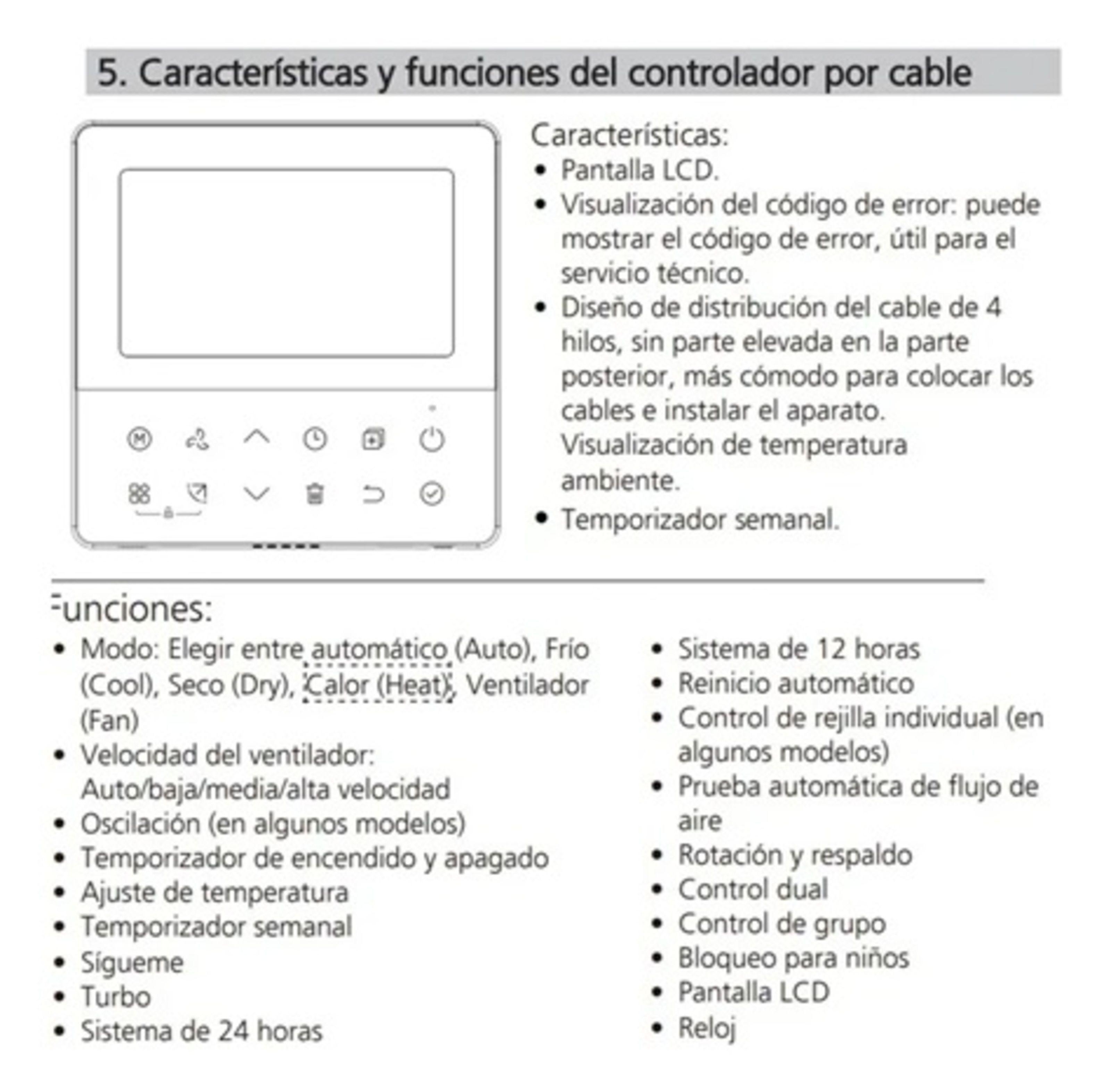TERMOSTATO Controlador MIDEA KJR-120N (X6W)/B-1