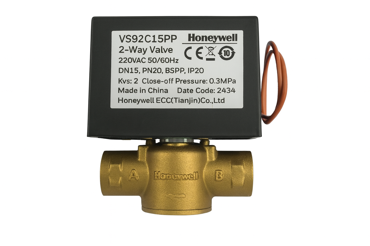 VALVULA HONEYWELL FAN COIL 2 VIAS 1 PULGADA - BSPP 2 cables-0