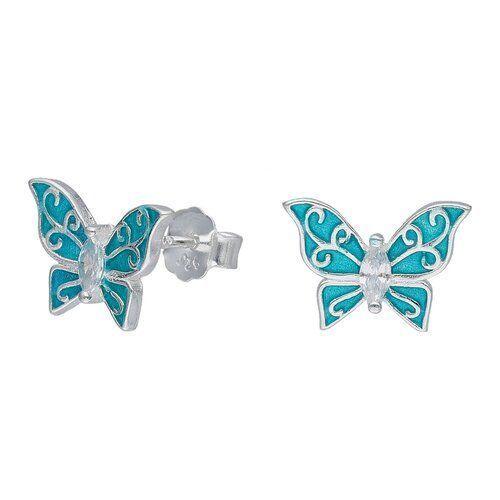 Aros de plata mariposa niña-1