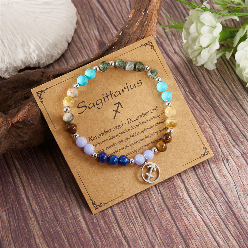 Pulsera zodiacal Sagitario Cristal de piedras naturales-0