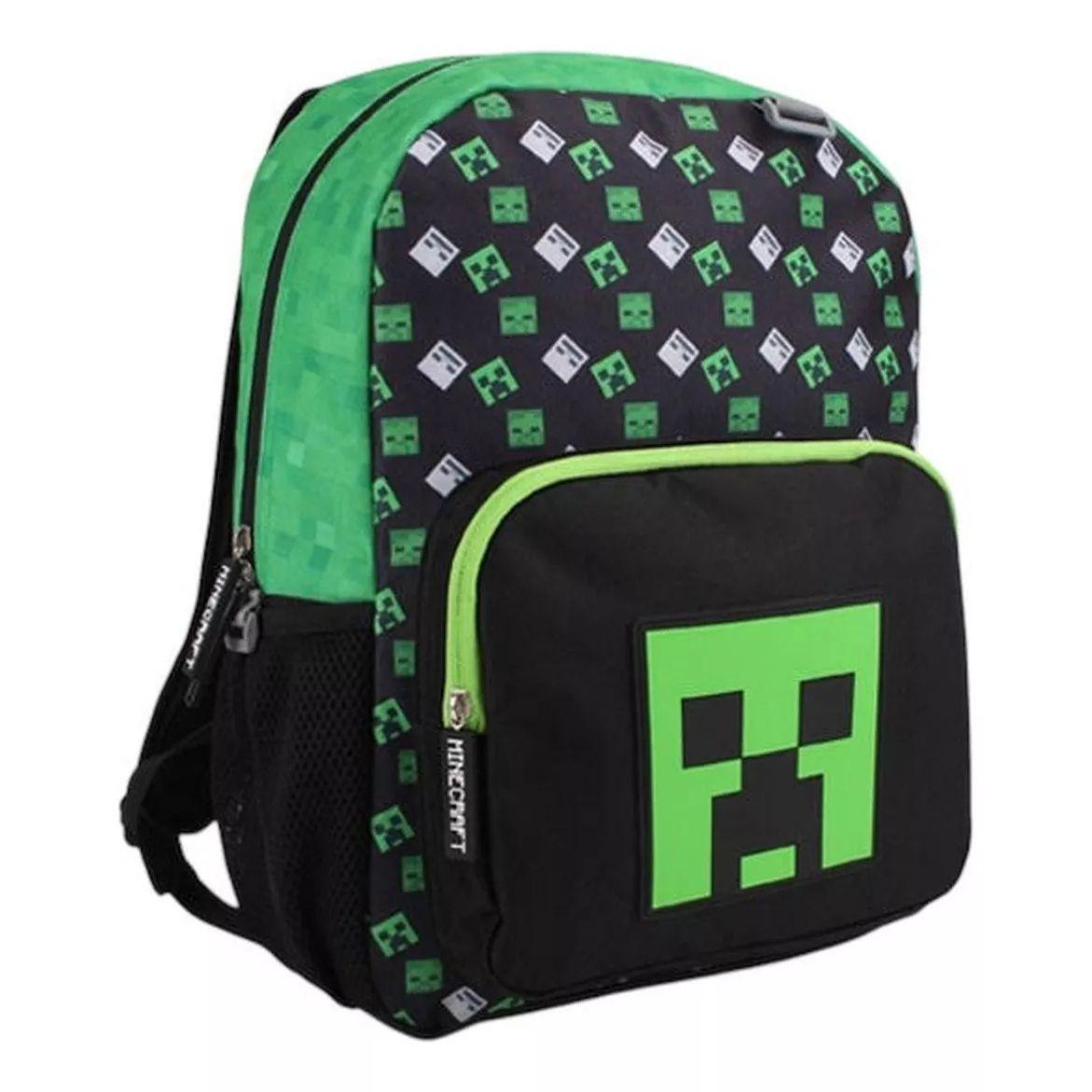 Mochila Juvenil Escolar Minecraft Rubber-1