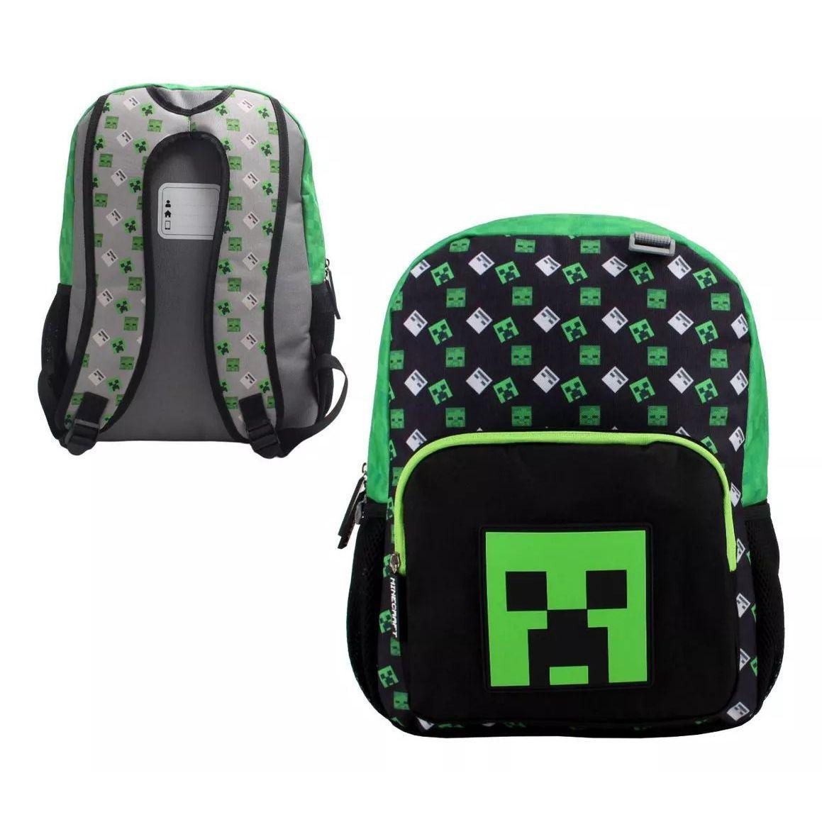 Mochila Juvenil Escolar Minecraft Rubber-2