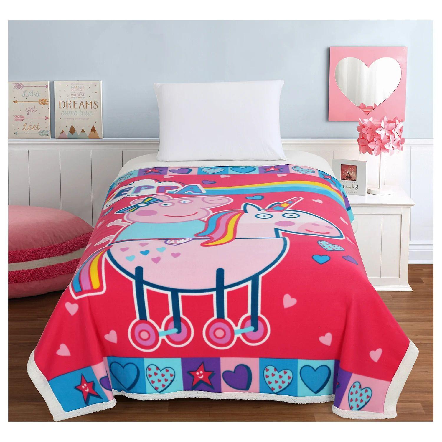 Frazada Polar Sherpa Peppa Pig 1.5 Plazas Infantil Niñas-0